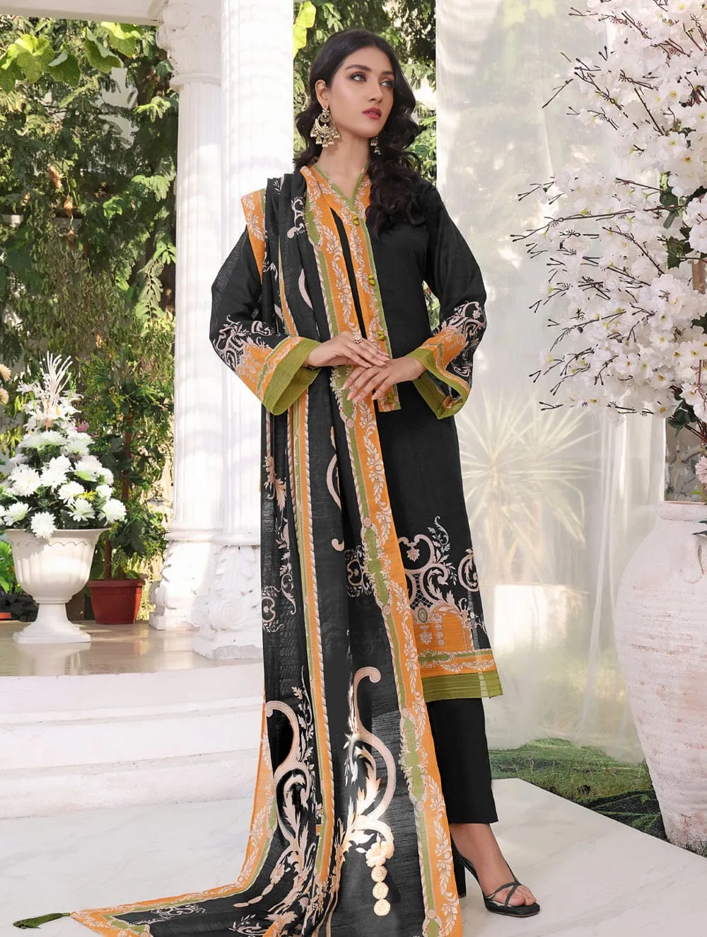 Printed Khaddar Suit with Printed Khaddar Dupatta KKH-1627